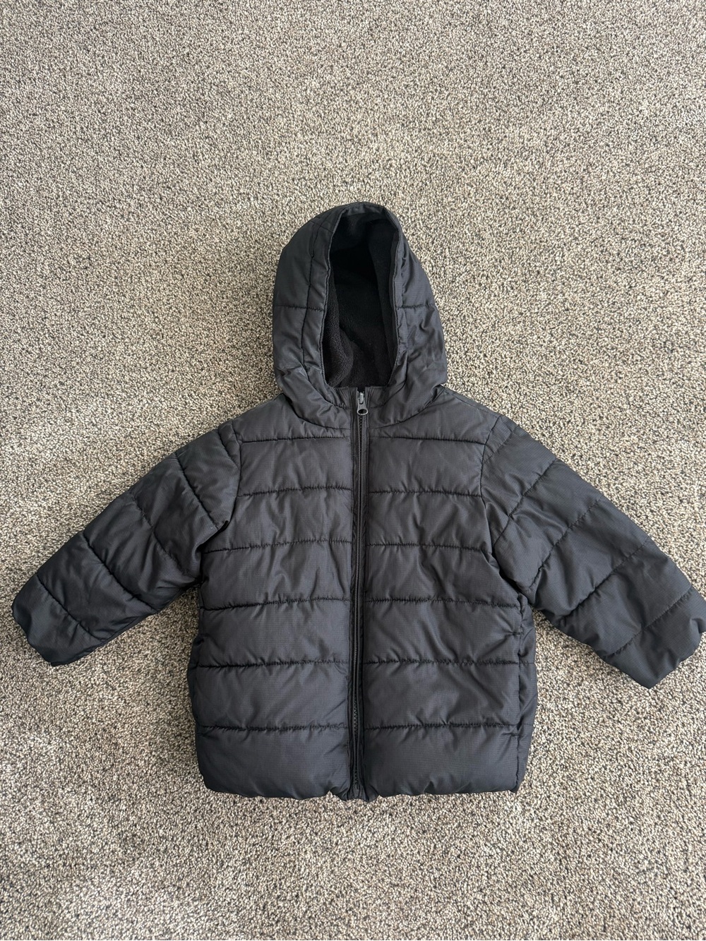 Children’s Place Black Hooded Puffer Jacket for Toddler 2T